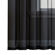 Living Room Sheer Curtain Panels Black Semi Voile Rod Pocket 39''x98''