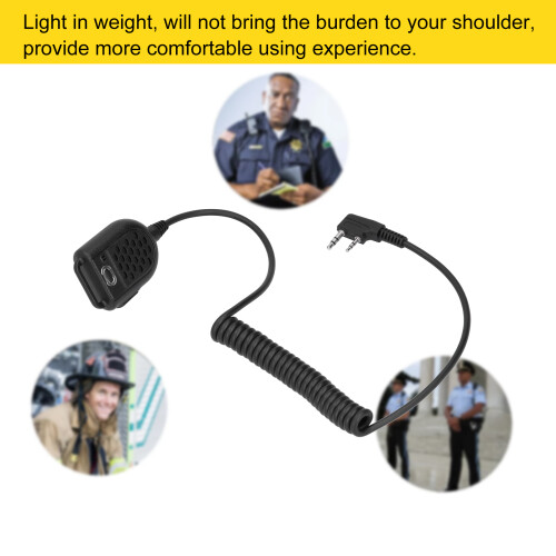 Handheld Microphone for Two-Way Radios, 6x4cm, Black, 1W 2