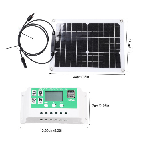 15W 18V Monocrystalline Solar Panel & Controller Kit for RV Boat 1