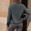 Damen-Pullover-Sweatshirt mit Viertelreißverschluss, Grau, Größe L 5