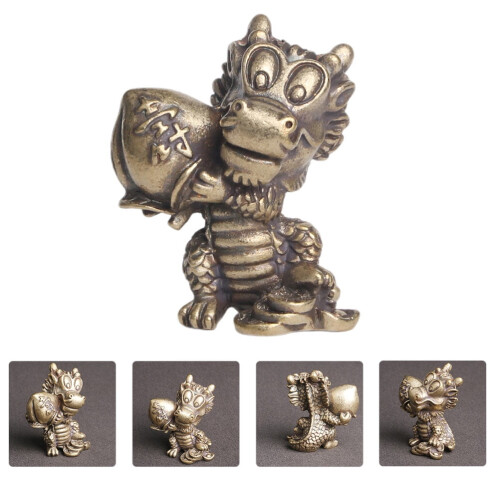 Supvox Messing-Dinosaurierstatue im Retro-Stil, dekoratives Ornament 2