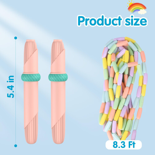 Soft Beaded Skipping Rope, Adjustable Tangle-Free Segmented Fitness 2