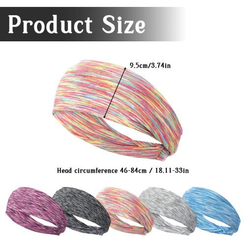 5-piece headband - soft, elastic, non-slip, and sweat-absorbent. 1