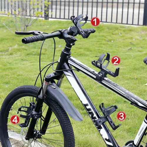 2 Pack Adjustable Bike Water Bottle Holder 360 Rotatable Cup Cage for MTB Stroller 2
