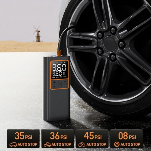 Compressor de ar sem fio com 5 modos para inflar pneus de carro, bicicleta, basquete e brinquedos. 1