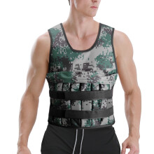Adjustable 20KG Weighted Vest for Fitness, 55x44cm, Black & Camouflage