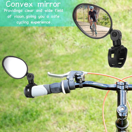 2pcs 360 Bicycle Rearview Mirror, Acrylic Convex Mirror, Shockproof 1