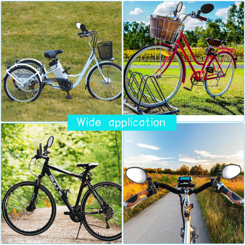 2pcs 360 Bicycle Rearview Mirror, Acrylic Convex Mirror, Shockproof 2