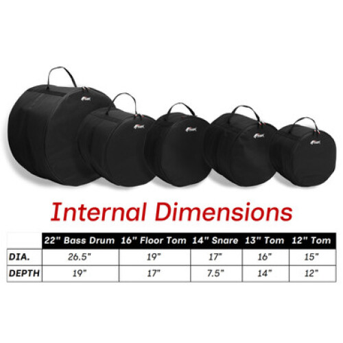 5 Drum Bags Set 600D Nylon Foam Padding -Tiger 2
