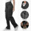 Calça cargo feminina de algodão, modelagem relaxada, preta. 3