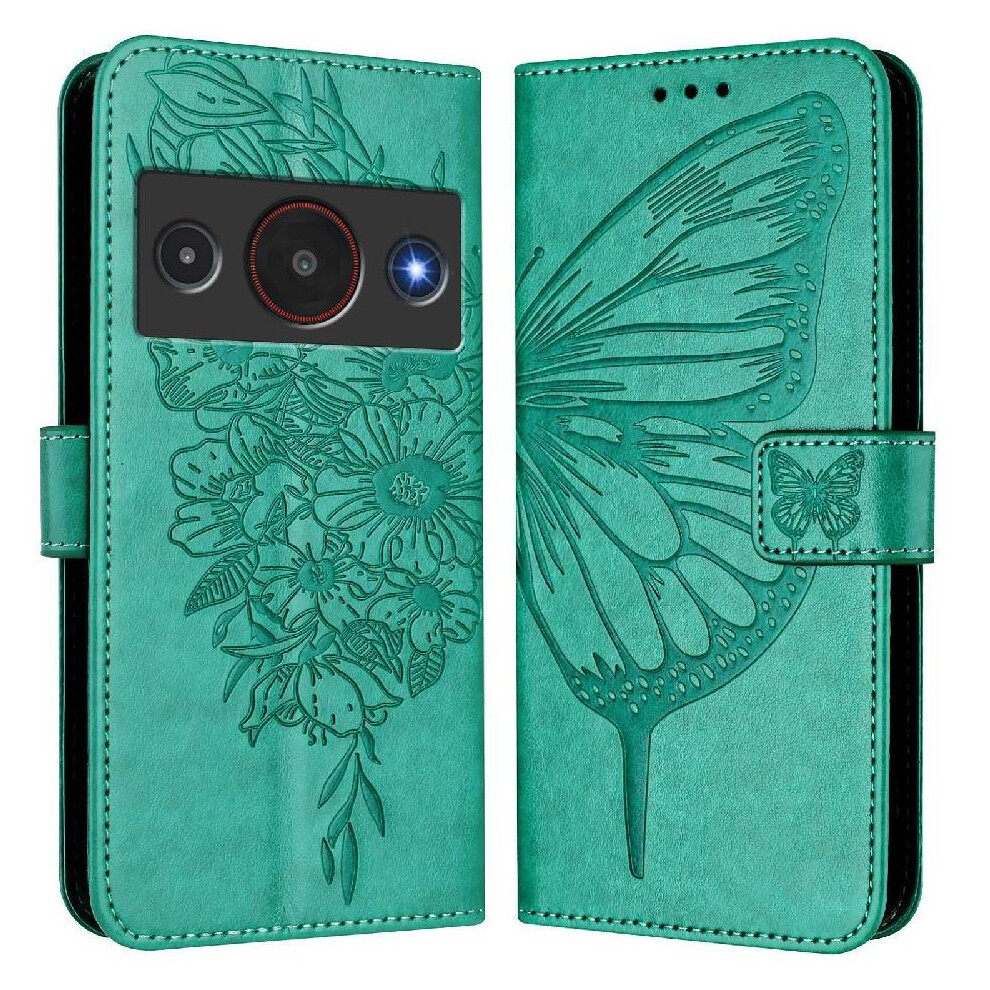 Case For Zte Blade A75 Pro 5G Magnetic Premium Leather Embossing Butterfly Flip Cover 764563220809