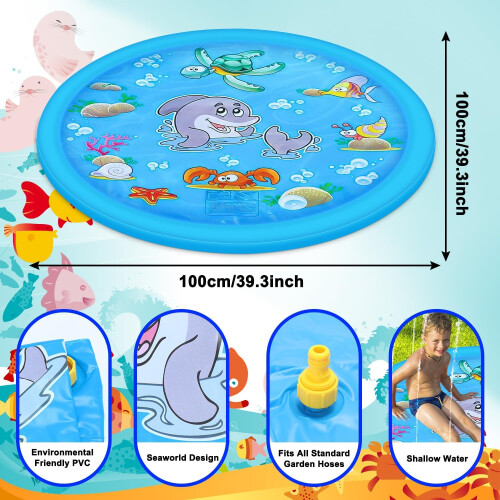 100cm Kids and Pet Splash Play Mat 1