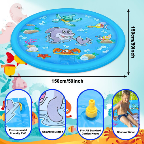 150cm Pet and Kids Splash Play Mat 1