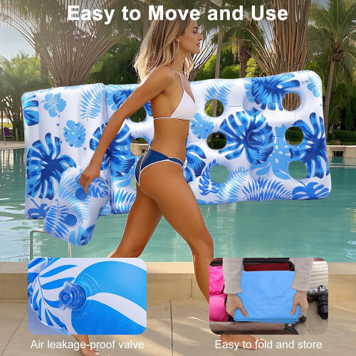 Inflatable Pool Lounger Float Blue 2