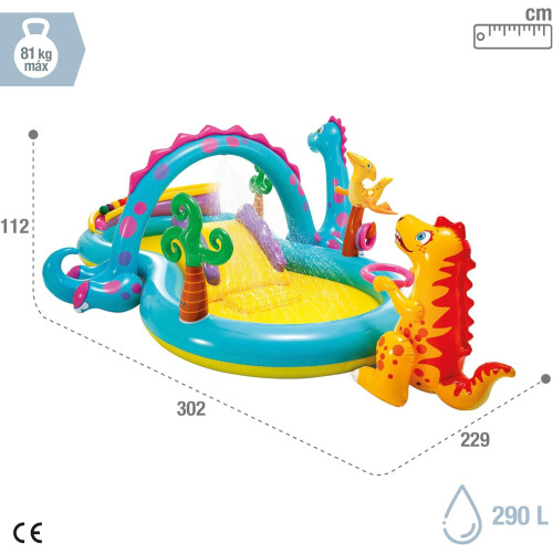 Inflatable Dinosaur Pool With Slide 1
