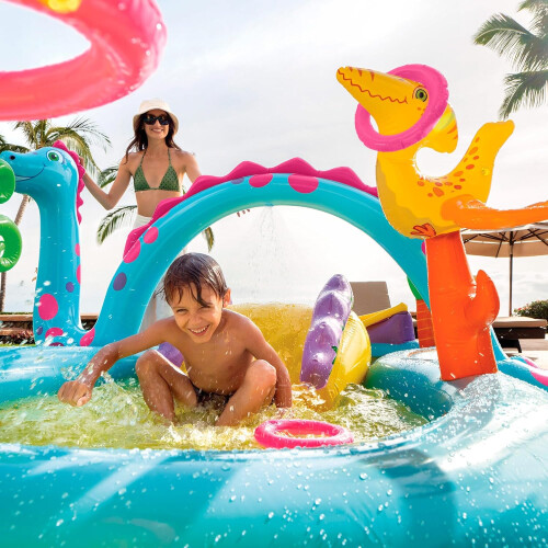 Inflatable Dinosaur Pool With Slide 2
