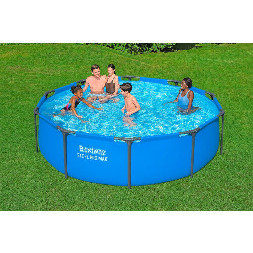 10ft Round Metal Frame Pool and Pump 2