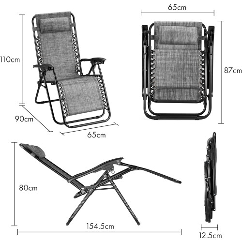 Set of 2 Folding Zero Gravity Chairs 1