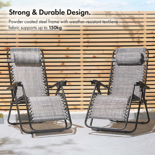 Set of 2 Folding Zero Gravity Chairs 2