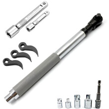 Offset Extension Wrench Impact, High Torque Electric Ratchet Wrench with 4 Socket Adapters, Pry Bar Wrench Adaptor
