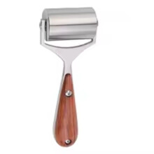 Rouleau Ă Colle pour Cuir, Manche en Bois de Poirier, pour Plastifier les Bords, Outil de Lissage, de Pliage, en Acier, 60 mm