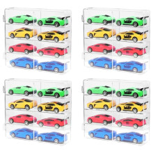 Auto-Displaybox 1:64 voor  Automodel Speelgoed 8-Rooster Kastrek Stofdichte Stapelbare Auto-Opbergdozen