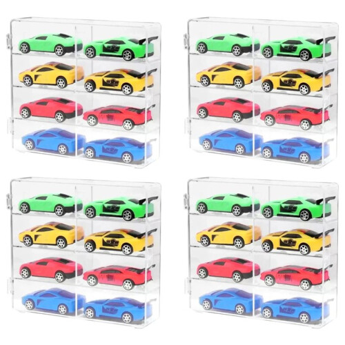 Car Display Box 1:64 for  Car Model Toy 8 Grid Cabinet Rack Dustproof Stackable Car Storage Boxes