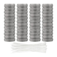 48 Pièces de Pièges à Peluches pour Machine à Laver en Acier Inoxydable, Filtre à Linge en Maille pour Tuyau de Lavage avec Serre-Câble
