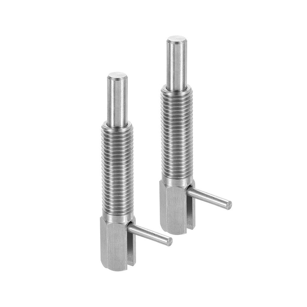 2Pcs Retractable Indexing Plunger Pin, M16 L Spring Plunger Stainless Steel Spring Loaded Telescopic Locking Pin 4714077271756