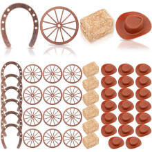 44  Topper per Cupcake A Forma di Cappello da Cowboy, Piccoli Cappelli da Cowgirl per Lavoretti, Feste e Sparatutto