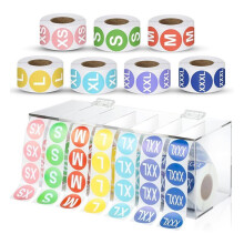3500 Pieces Size Stickers Labels Holder Labels Organizer Acrylic Sticker Roll Dispenser Tshirt Size Stickers