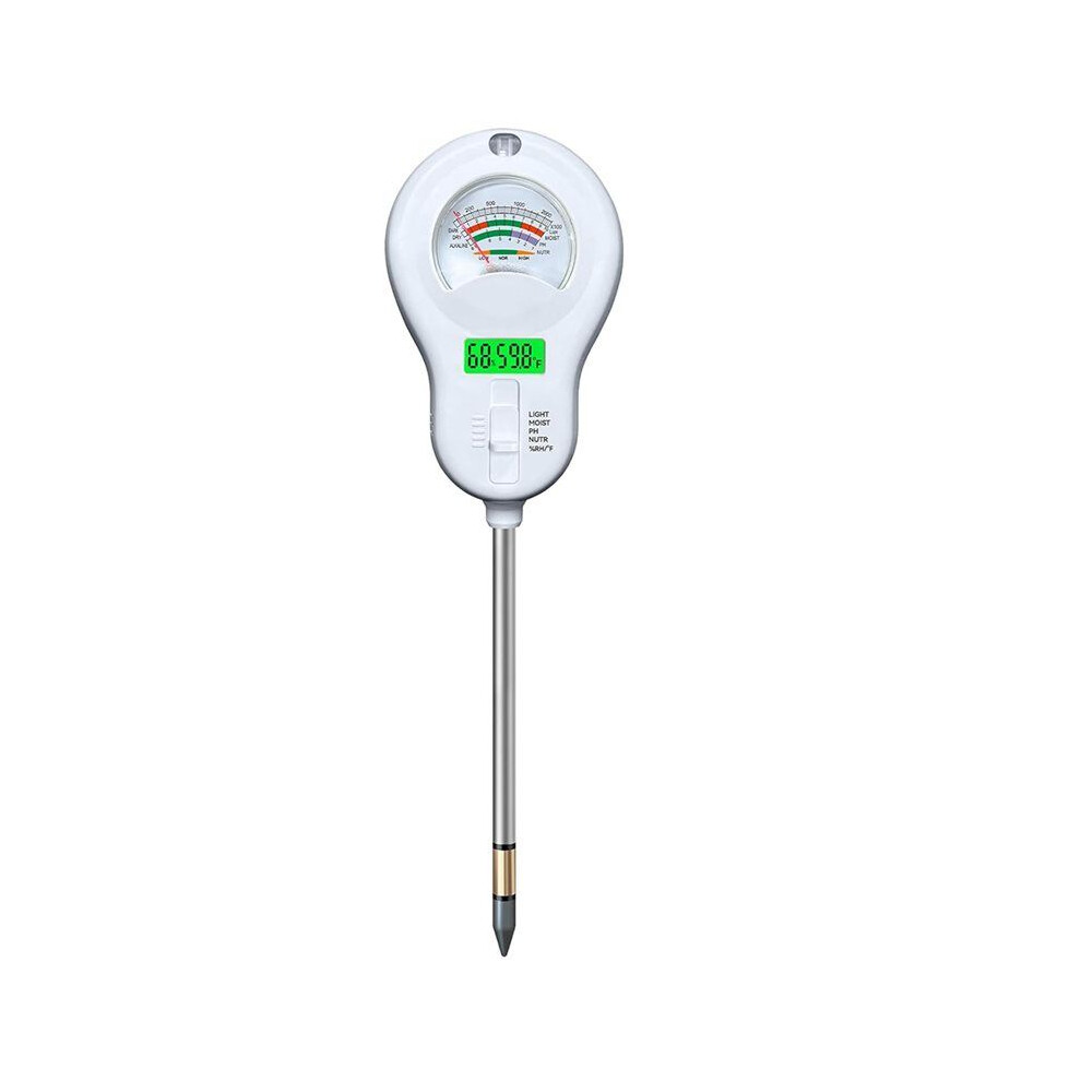 Saudism 6-In-1 Multi-Function Soil Moisture Tester Temperature/Ph/Humidity/Moisture/Sunlight/Fertility Meter Soil Testing