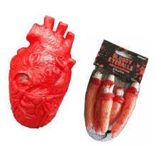 Halloween Trick Toy Fake Heart Finger Set Haunted House Decoration Human Body Simulation Organ