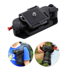 Aluminum Camera Belt Holster Clip with Quick Release, 1/4 Inch Screw, Black