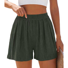Summer Athletic Shorts Polyester Blend Stretch-Army Green XXL
