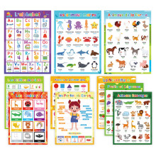 Colorful Language Study Posters Charts 11.22x8.26Inch-French
