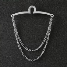 1pc Vintage Men Necktie Link Tie Chain Metal Tack Clip Clasp Gift Accessories US-Silver