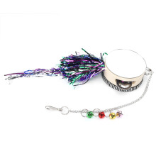 Chick & Hen Hanging Mirror Drum Toy with Bells for Small Birds Double-Sided Fun