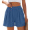 Stretchy Polyester Blend Shorts Soft & Lightweight-Blue L 1