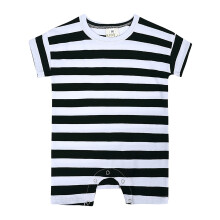 Baby Sleepers Striped Short Sleeve Jumpsuit Black 6-9 Months