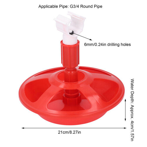 2 Pack PP G3/4 Automatic Poultry Waterer for Chickens Ducks Geese Drinking Bowl 1