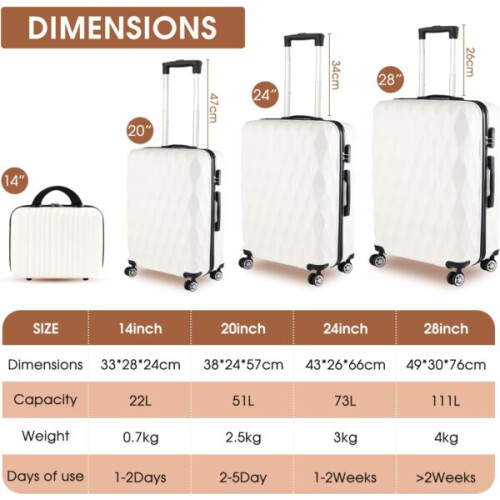 4 Piece Travel Luggage Sets 1