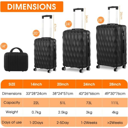 4 Piece Travel Luggage Sets 2