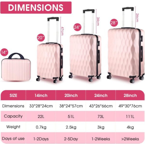 4 Piece Travel Luggage Sets 1