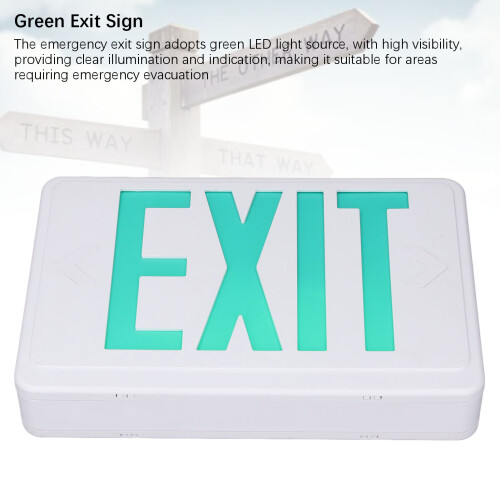 Green LED Exit Sign 3W Emergency Light IP30 3h Battery 2