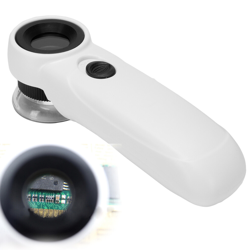 45X Battery-Powered LED Jewelry Magnifier, Plastic Handheld Glass