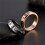 Schwarzer Edelstahl-Partnerring mit Blume, 6 mm, glänzend silber 4