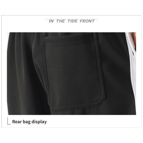 Mens Tear Away Basketball Pants High Split Snap Button-Black M 2
