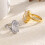 Women's Stainless Steel Rhinestone Ring Silver Size 7 2
