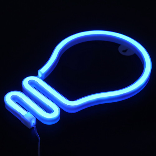 Bulb Shape Neon Light LED Sign for Wall Decor, 25.5cm, Blue 1
